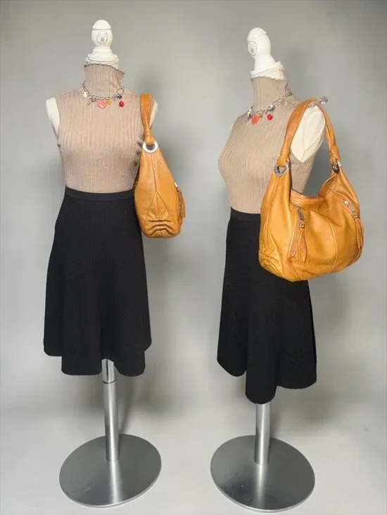 VTG B Makowsky Hobo Tan Leather Silver Nickel Accented Slouchy Shoulder Bag Boho - Picture 2 of 9